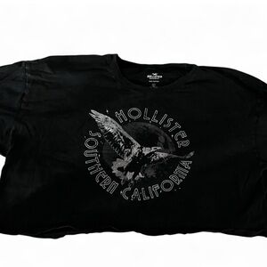 Hollister Black T-Shirt with Eagle Design